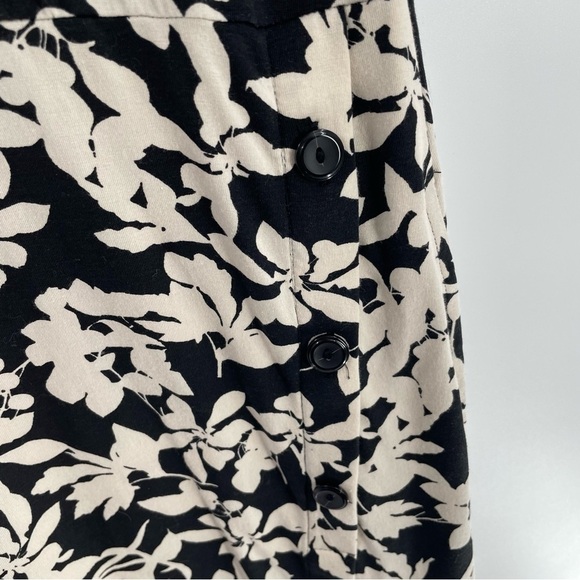 J. Jill Dark Brown Ivory Floral Pima Cotton Blend Pockets Button Detail Dress - Picture 6 of 15